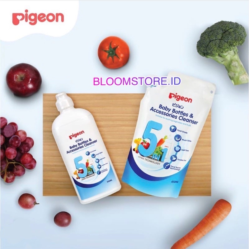 PIGEON Baby Bottles Bottle &amp; and Nipple Acc Accessories Liquid Cleanser Sabun Basic Cuci Botol Susu Bayi Termurah 450 500 ML 500ML 450ML Promo