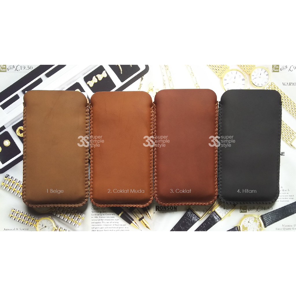 Leather case pouch Iphone SE sarung HP Sleeve bisa Custom Ukuran