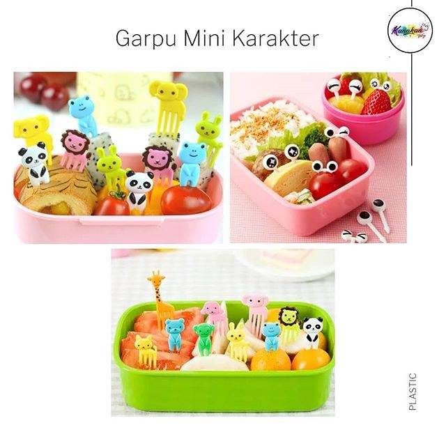Garpu mini karakter garpu bento cetakan bento teeth tusuk bento