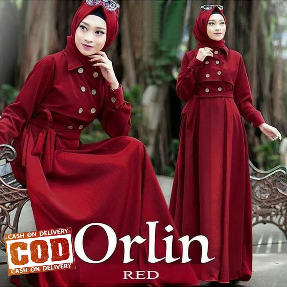 Orlin dress Muslim - Gamis muslim tanpa pashmina