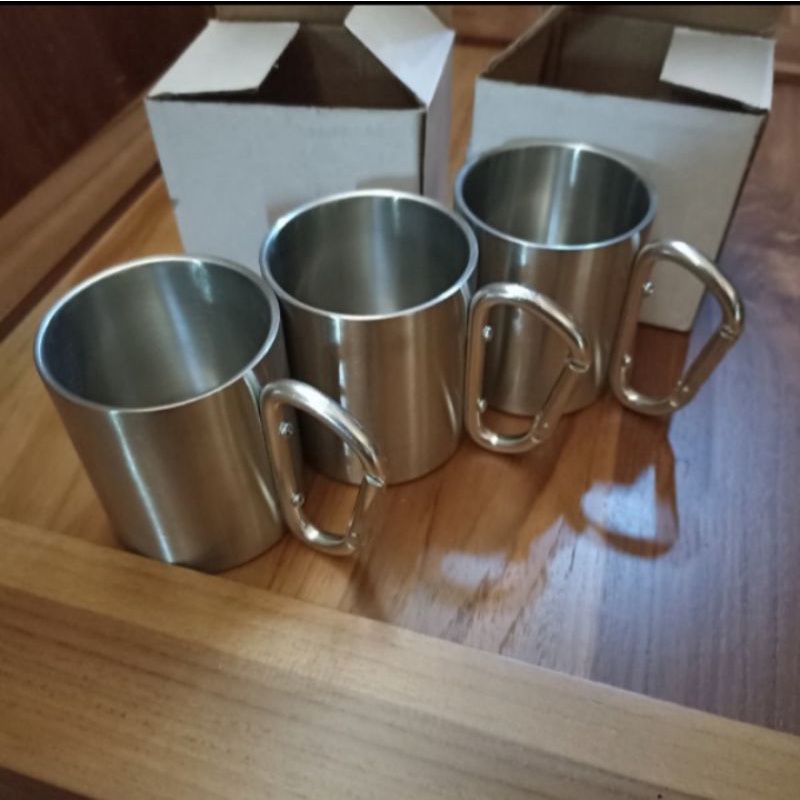 GELAS/MUG STAINLESS CARABINER CAMING GUNUNG