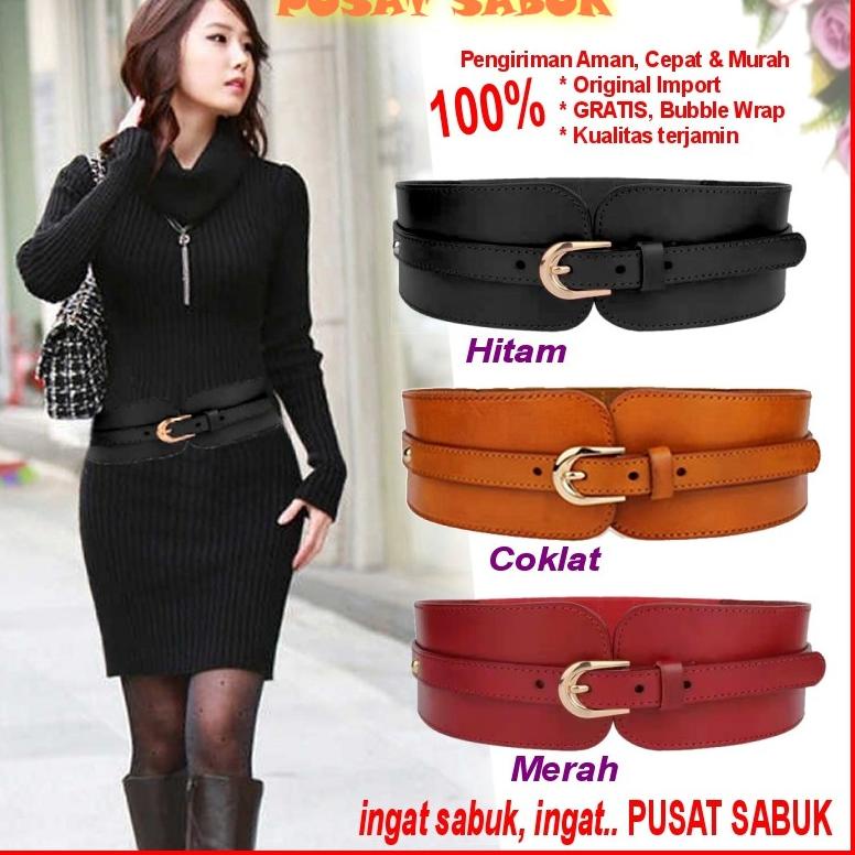<F-ESW> <✔> Sabuk Belt Wanita Obi Besar Karet Women Ikat Pinggang Fashion Gesper Korea Cewek Oby Jum