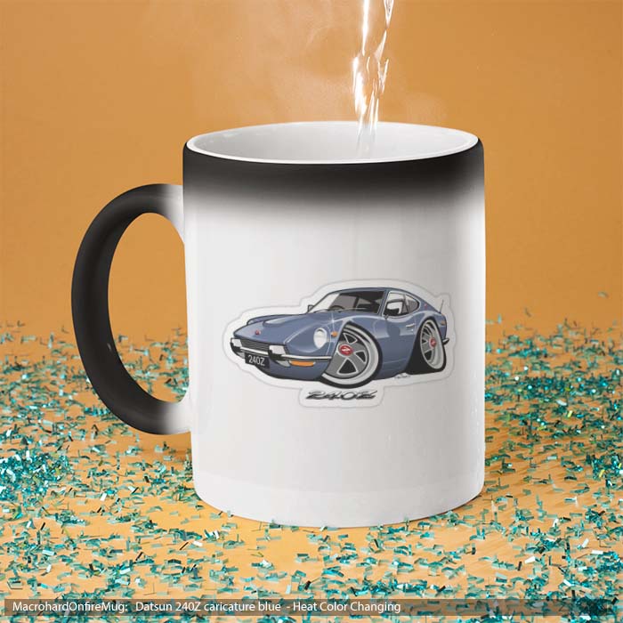 Mug Magic Datsun 240Z caricature blue