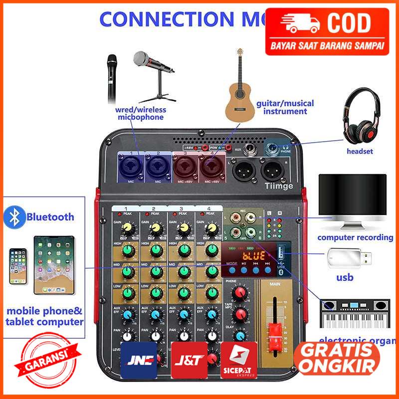 Professional Live Audio Mixer DJ Bluetooth 6 Channel - MX-i6