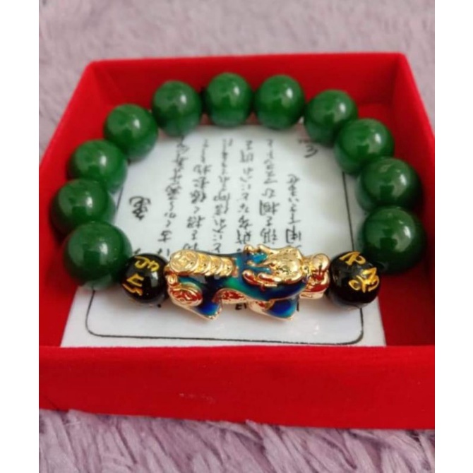 GELANG GIOK GELANG PIXIU HOKI KEBERUNTUNGA/hijau tua