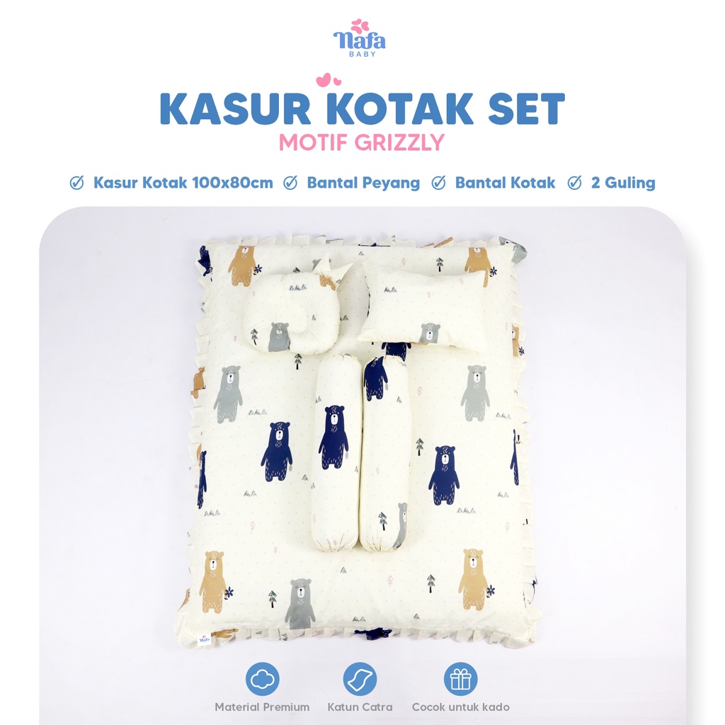 NAFA BABY - Kasur Kotak Set Bayi Termasuk Bantal Guling