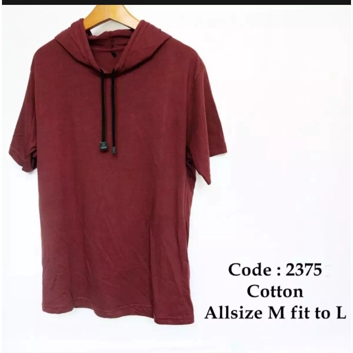 BAJU KAOS PRIA HOODIE LENGAN PENDEK