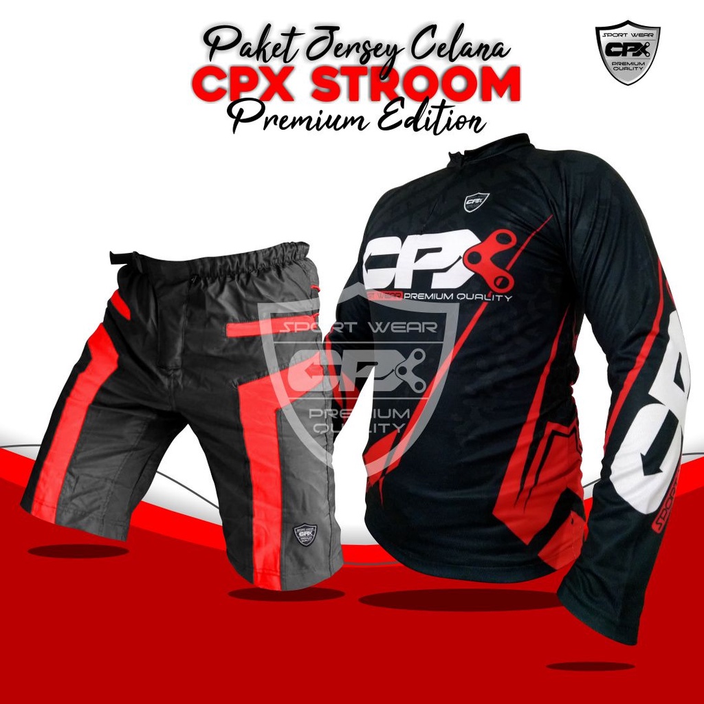 RB CPX Sport Setelan Baju Jersey Sepeda Pria MTB Downhill dryfit Premium Plus Celana Pendek