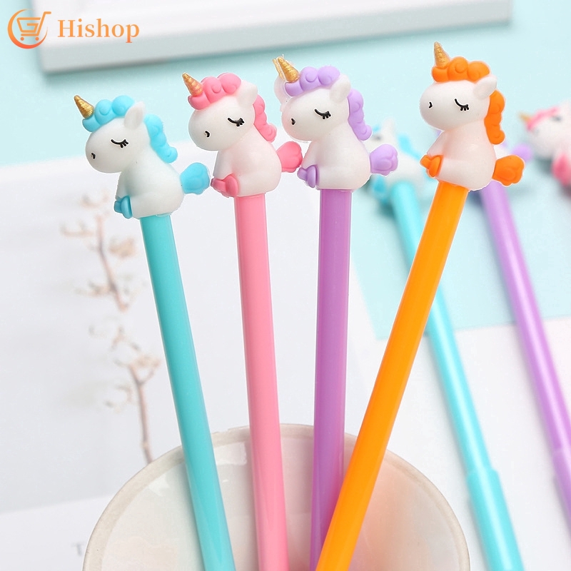 Pulpen Silikon Korea Bentuk Unicorn Lucu Warna Warni untuk Hadiah Pelajar