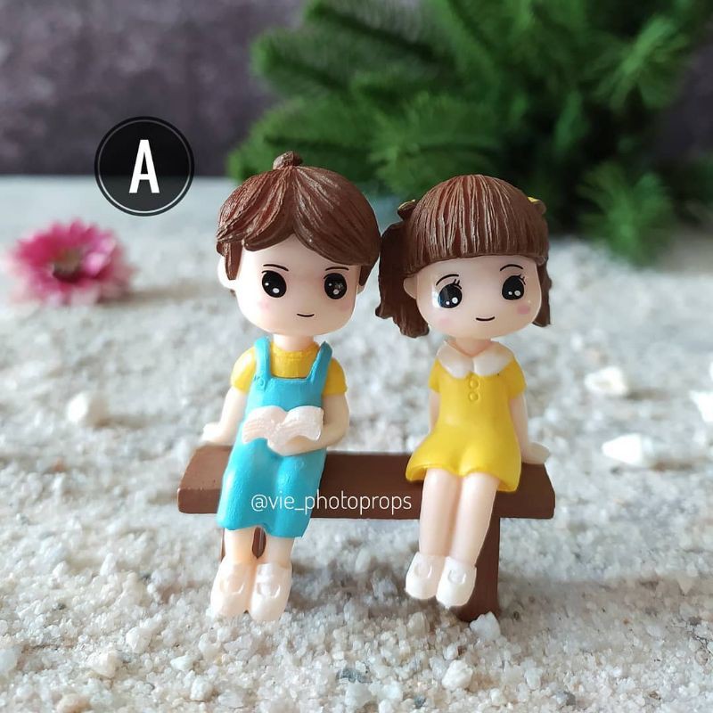 1set Miniatur Couple A Properti Fotografi/Props Foto