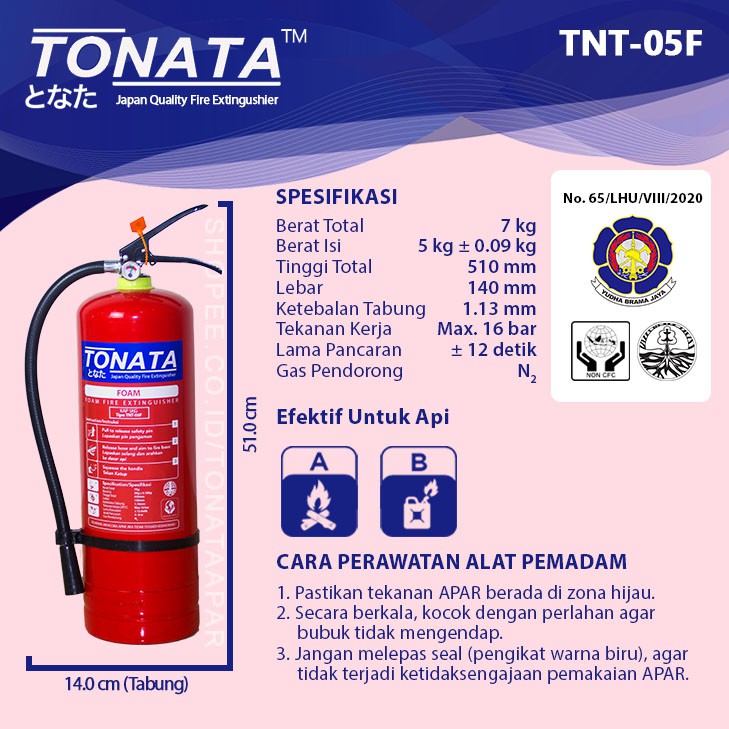 APAR 5KG TONATA / FOAM 5 KG / Set Komplit