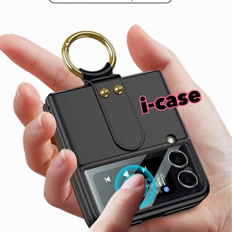 Case Samsung Galaxy Z Flip 3 5G Matte With Ring Glass PROTECT lens Z Flip3 GKK