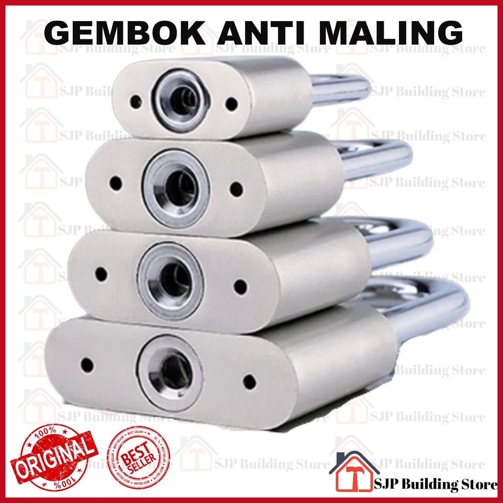 (COD) PROMO!!! Gembok Putih Anti Rust Anti Maling Anti Cut -  Gembok pintu rumah