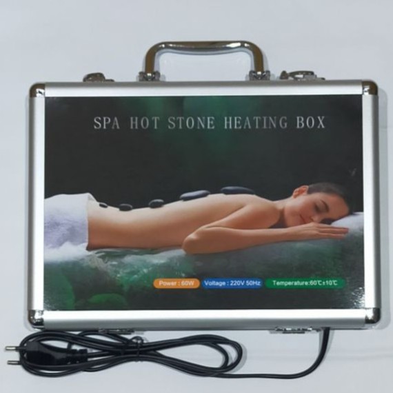 Hot Stone Massage 16 Pcs Plus Spa Hot Stone Heating Box ( Paket Box 1 ) | Batu Therapy | Therapy | Spa | Kesehatan