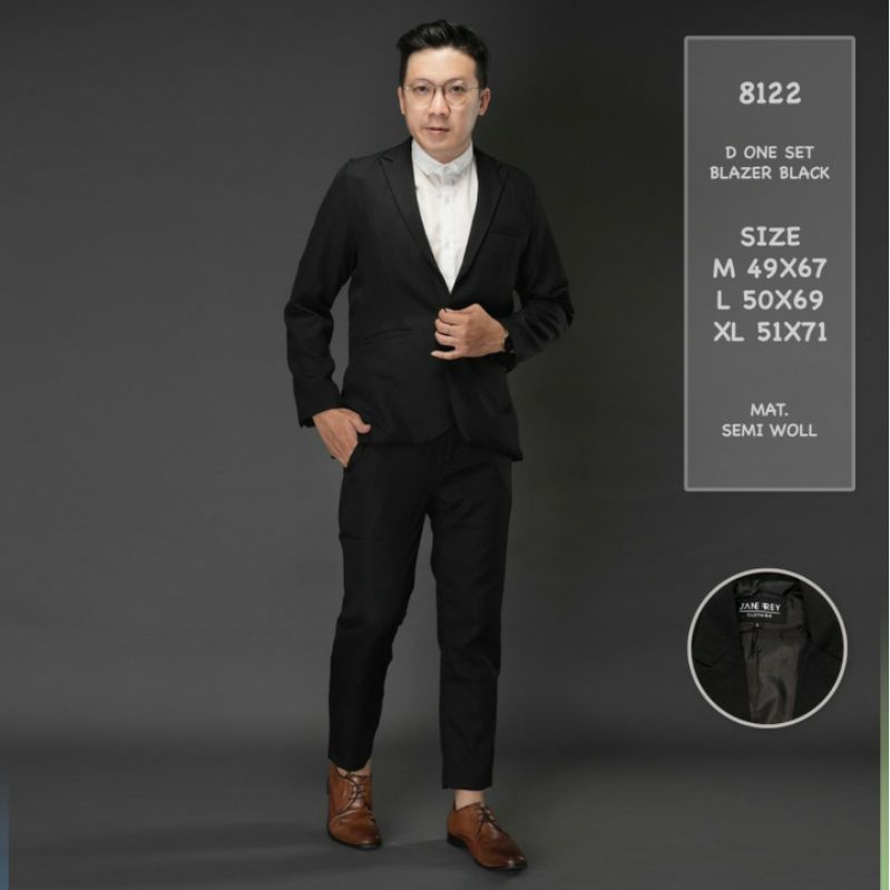 [PREMIUM] Setelan Jas Pria Blazer Set Slimfit Polos
