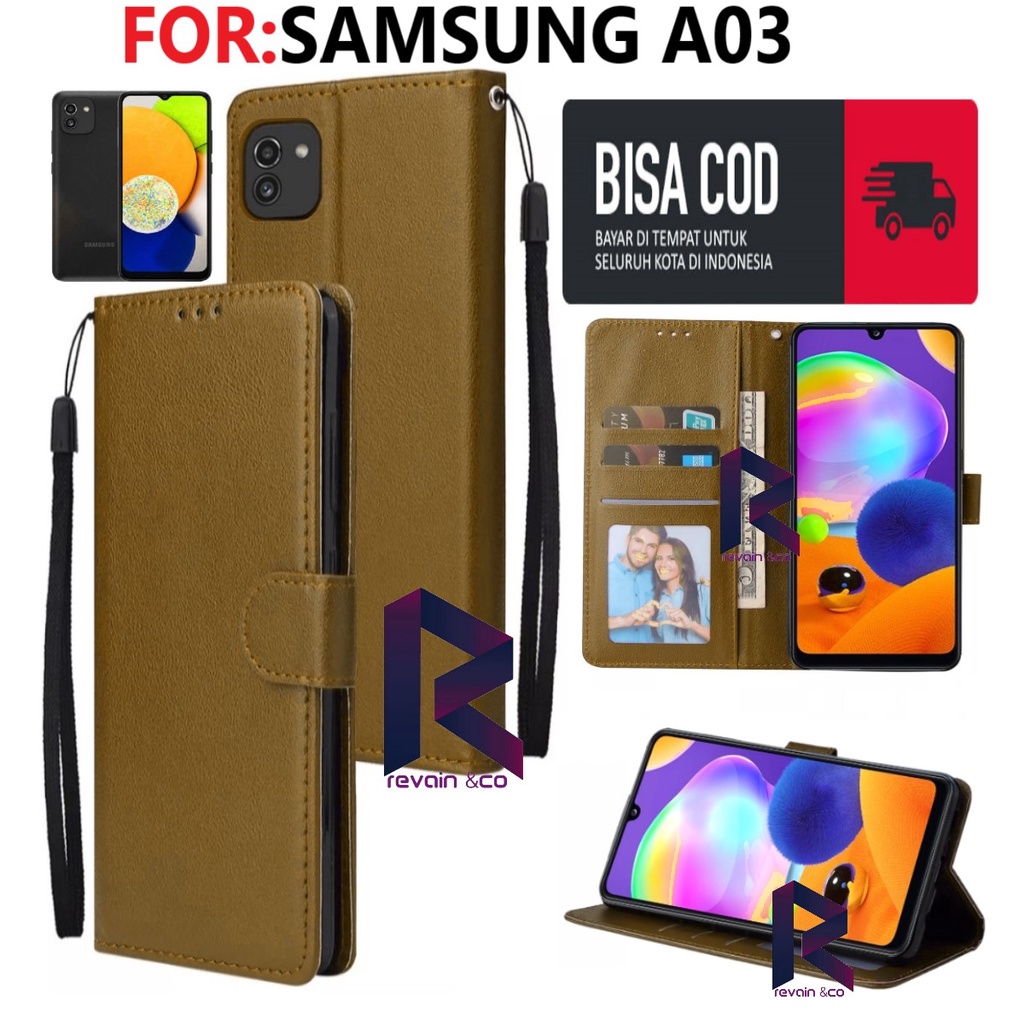 NEW SAMSUNG A03 CASE FLIP WALLET LEATHER KULIT PREMIUM SARUNG BUKA TUTUP FLIP CASE SAMSUNG A03 TERBARU