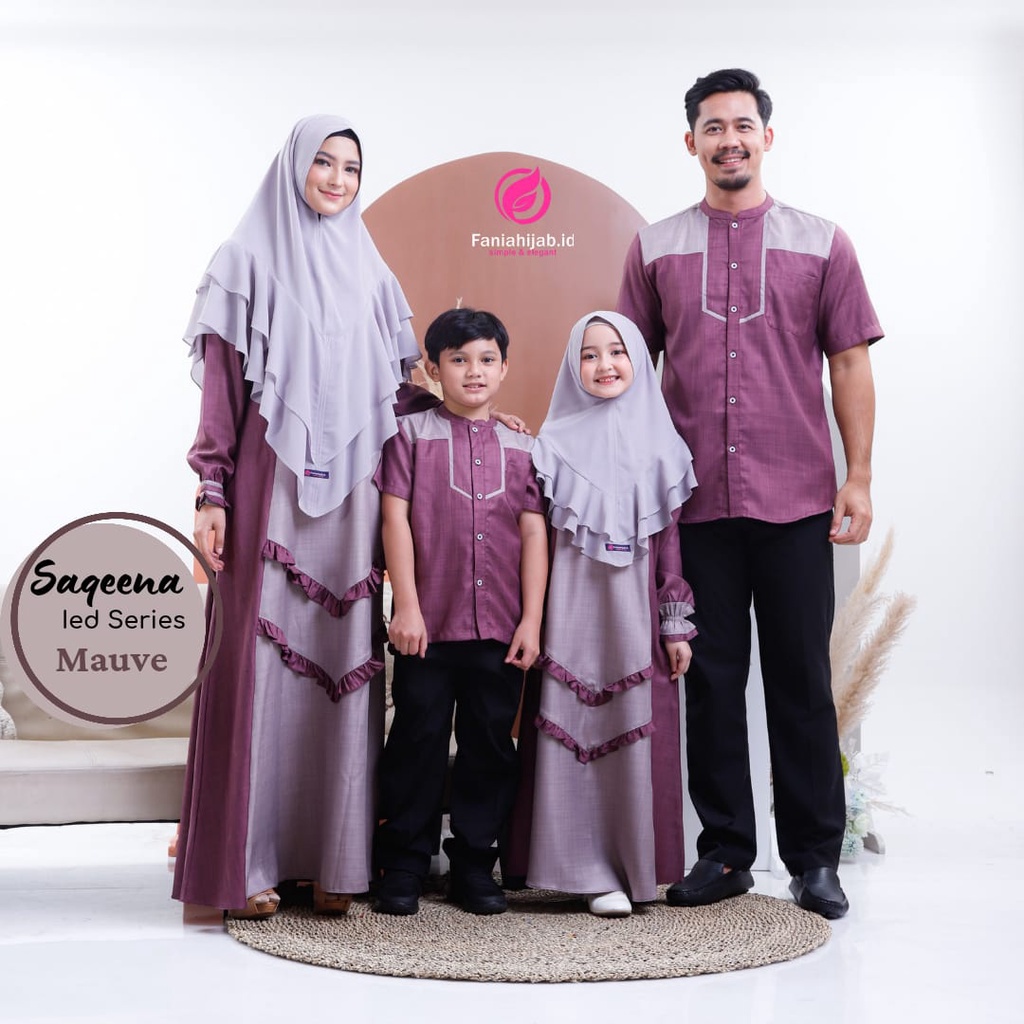 Redy Saqeena  Sarimbit Fania HIjab/seragam keluarga/sarimbit keluarga/sarimbit 2022