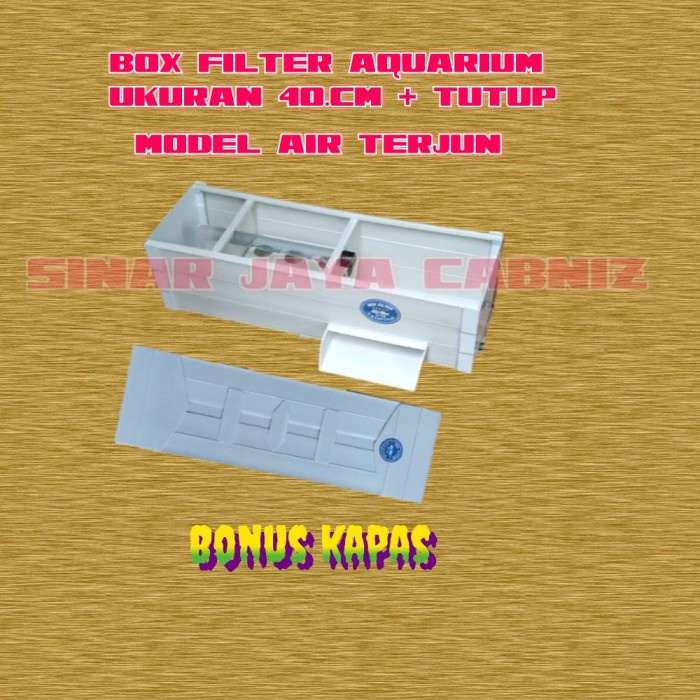 Box filter aquarium ukuran 40.cm + tutup model air terjun