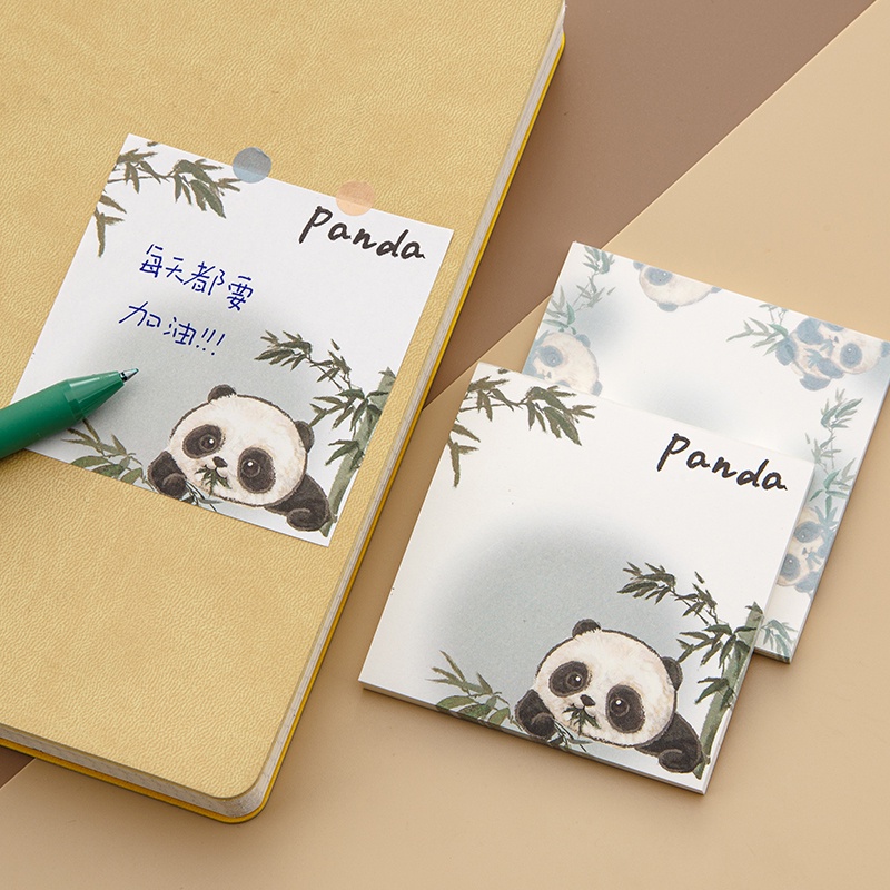 50 Lembar Sticky Notes Mini Portable Motif Panda Untuk Pelajar