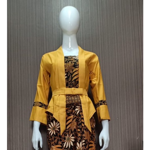 ELNIRA TANGAN PANJANG ROK LILIT BATIK/ KEBAYA MODERN / KEBAYA KEKINIAN / KEBAYA MURAH/KEBAYA SETELAN RUMAH KEBAYA BANDUNG RUMAH SONGKET BANDUNG-ATASAN SAJA GOLD