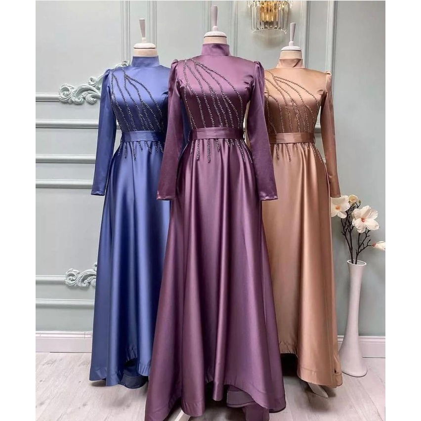 Kain Armani Silk Premium Quality Pure Sateen Armany Saten Satin Polos Original Bahan Mukena Muslim Meteran