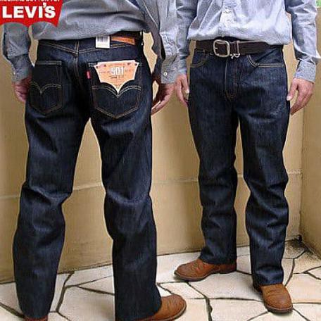 JUAL CELANA PRIA LAKI COWOK DISTRO KEREN levis original 501 usa hitam pekat & biru dongker p HZE173