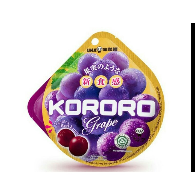 UHA Kororo Jelly Candy Grape 40 g.