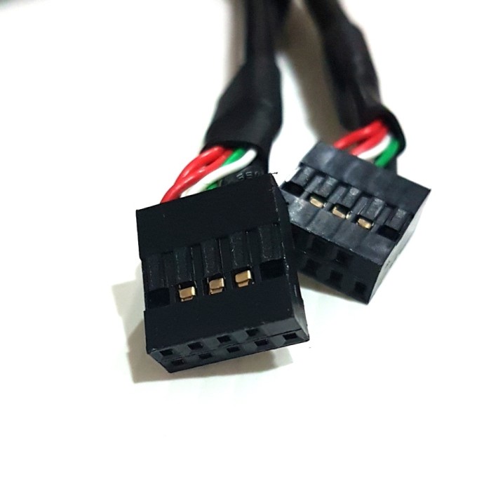 Kabel splitter usb 2.0 9 pin 2 to 4 port pc cabang back pci hub hitam