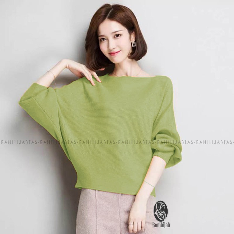 SWEATER BATWING KALONG PREMIUM OVERSIZE SWEATER OVERSIZE WANITA KOREANSTYLE TERMURAH RH