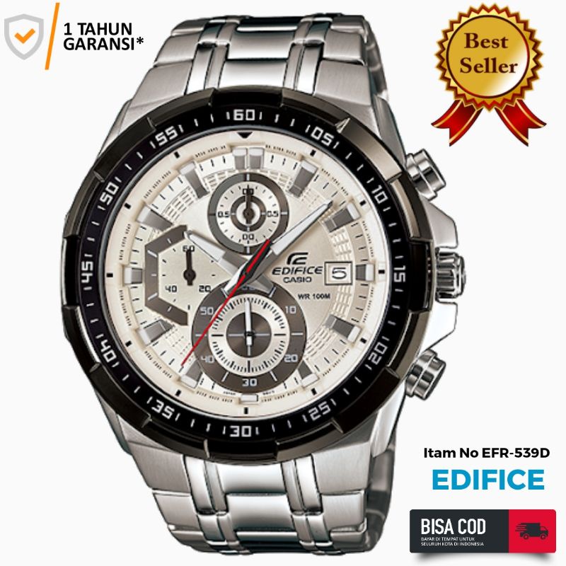 Jam Tangan Pria Merk Casio Edifice Tipe EFR-539D White Baterai