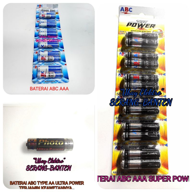 Baterai ABC type AA DAN AAA ORIGINAL