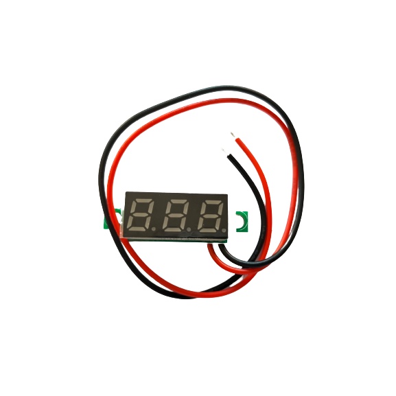 Voltmeter Digital Mini 0.28 DC 2.4V-30V 2 Kabel Warna Hijau