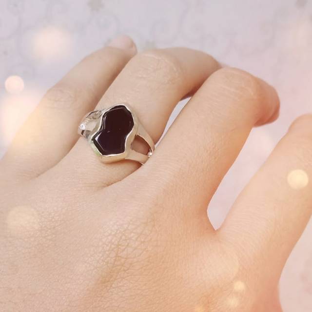 cincin terompah.cincin terompah cewek.Cincin terompah batu hitam