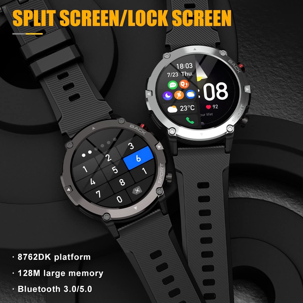 Skmei Jam Tangan Pintar Pria Baterai Besar Olahraga Smartwatch Pria Sport Fitness Tracker