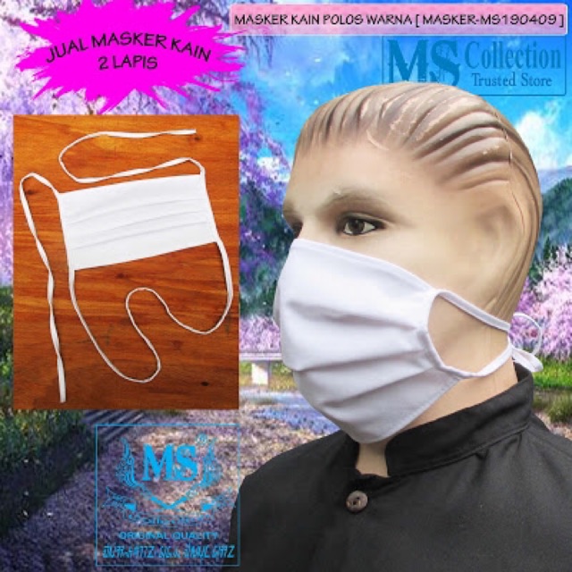 Download MASKER KAIN POLOS WARNA PUTIH  MASKER-MS190409  | Shopee ...