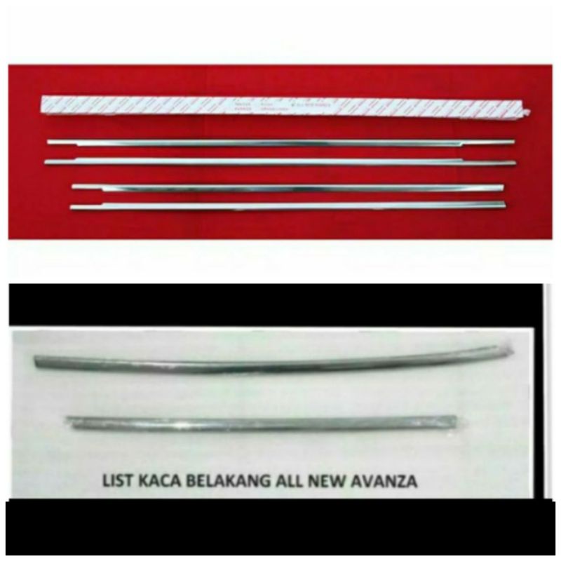 Paket Lis kaca samping dan Lis kaca belakang all new Avanza Xenia 2012-2021 chrome