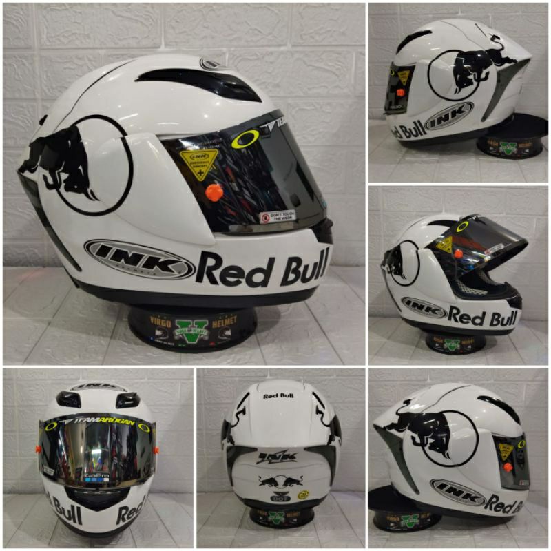 INK HELM FULL FACE CL VISTA SOLID PAKET GANTENG VISOR IRIDIUM+STIKER RED BULL