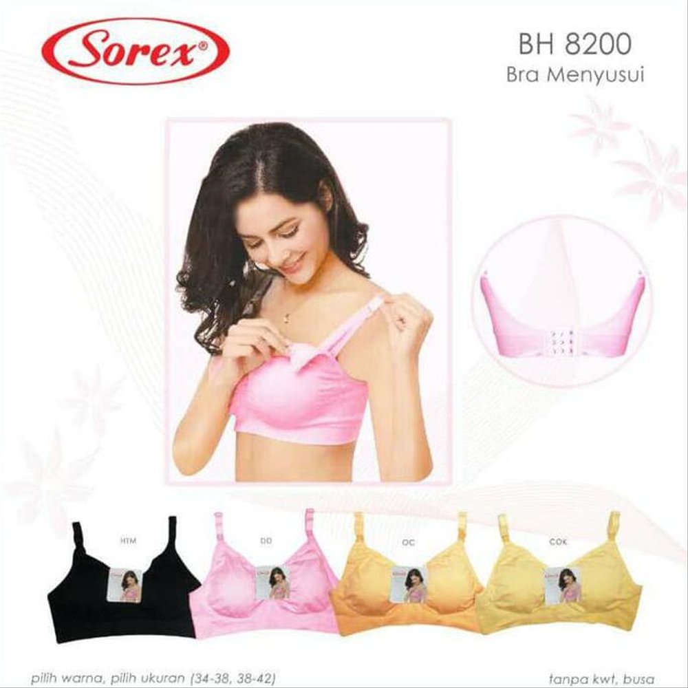 BH SOREX MURAH 8200 BRA MENYUSUI DENGAN BUSA TANPA KAWAT SPORT BERKUALITAS