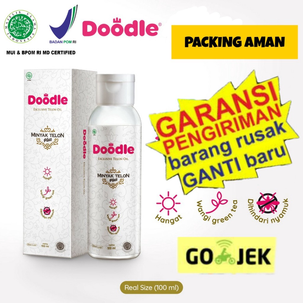 READY BANDUNG Doodle Exclusive Green Tea 100ml Minyak Telon My Baby Travel Size Telon Oil Penghangat Tubuh Anti Nyamuk Bayi Baby Spa Doodle minyak telon Exclusive telon oil aroma green tea Doodle Minyak Telon 100ml / 60ml