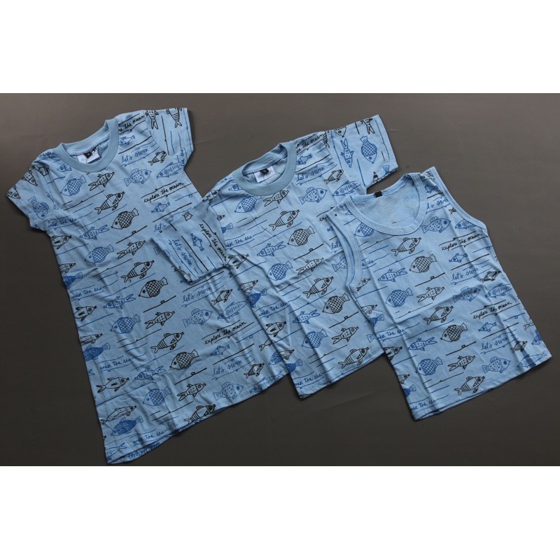 Couple Anak FISH Dress Kaos T Shirt Singlet Fullprint | Daster anak | kaos anak | kutung anak