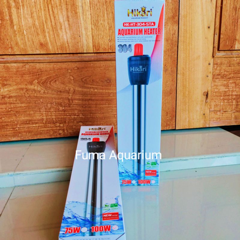 HEATER STAINLESS PEMANAS PENGHANGAT AIR AQUARIUM OTOMATIS AQURA,HIKARI HEATER 100watt