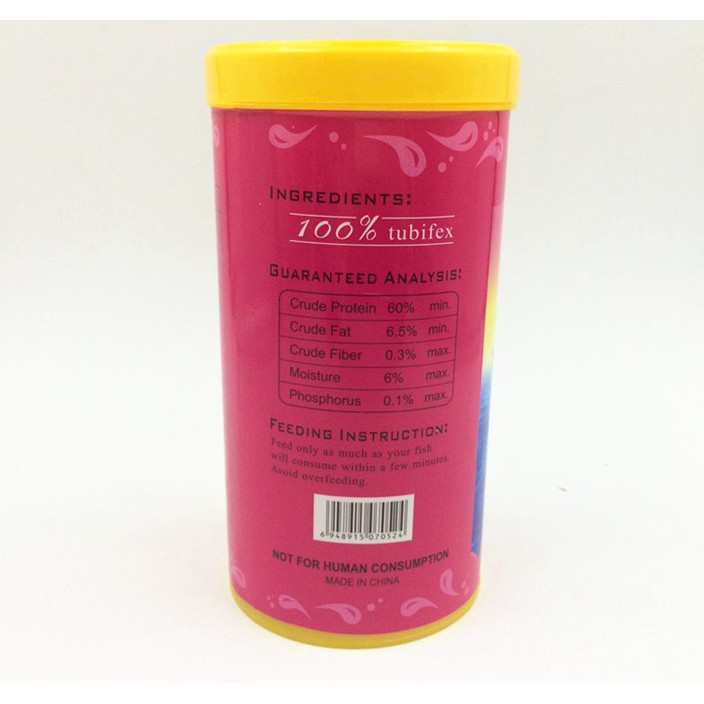 1000ml Tubifex Worm Freeze Dried Cacing Kering Pakan Ikan