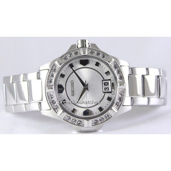 Seiko Ladies SUR809P1 Quartz Swarovski Big Date | Jam Wanita SUR 809