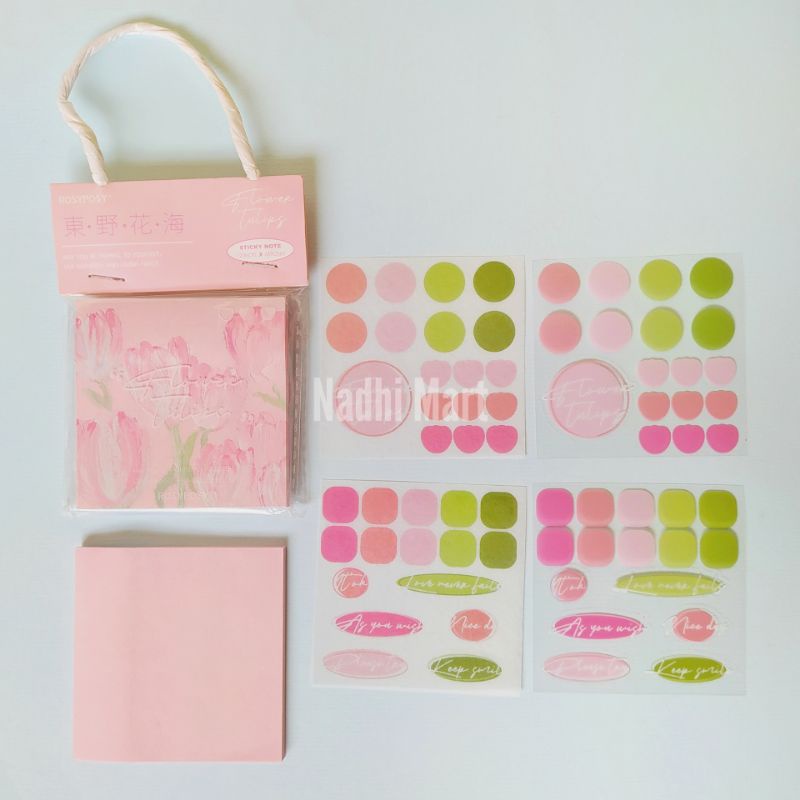 STIKER STICKY NOTE STIKER STICKY NOTES STIKY NOTE MEMONSTICJY NOTE / FLOWER STICKY STIKER FLOWER ROSE-Flower tulip