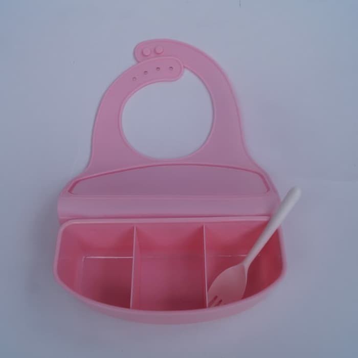 VOM Perlengkapan Makan Bayi Baby Bibs Celemek Apron Silikon 0599