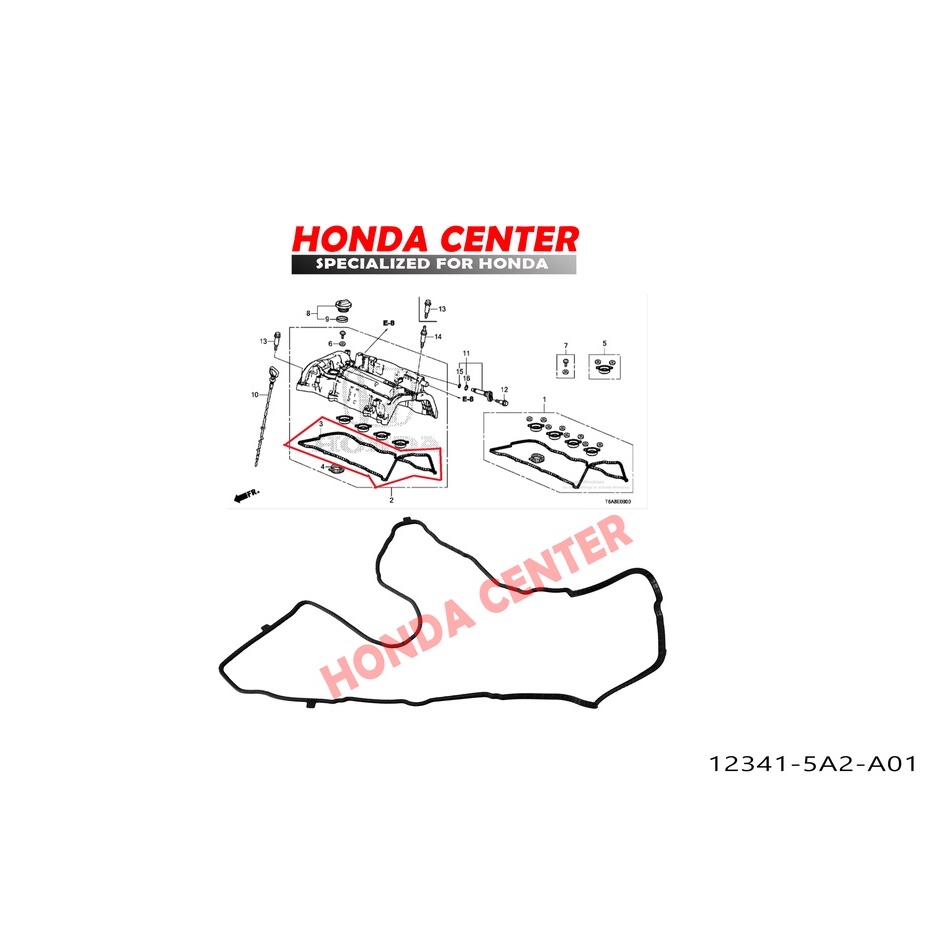 Packing paking perpak karet tutup cover klep cylinder head accord cr2 odyssey 2013 2014 2015 2016 2017 2018 2019 2020 2021 12341-5A2