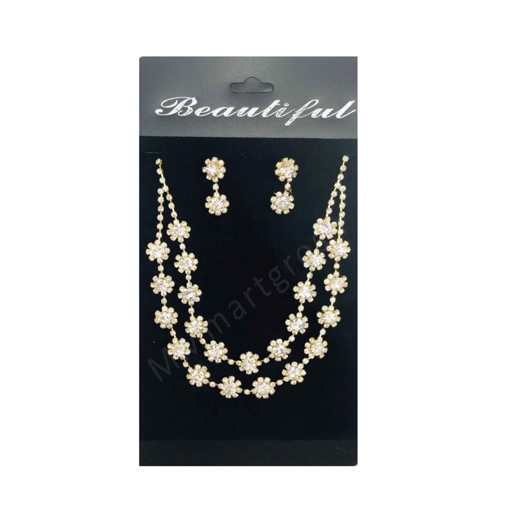 Yinda Kalung 1 / 1 Set Kalung&amp;Anting Permata / Kalung Fashion / Aksesoris