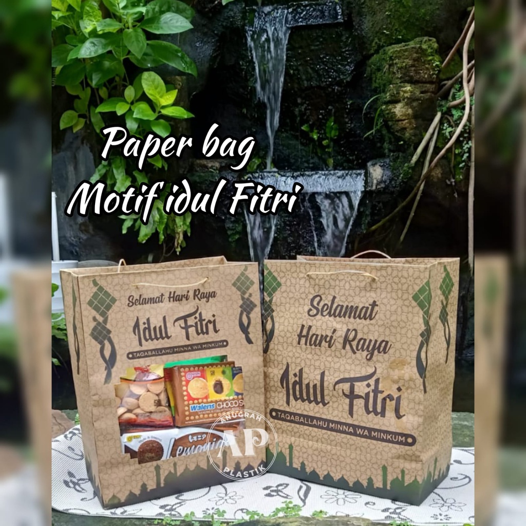 

Paper bag motif idul fitri / paper bag mika / paper bag hampers motif