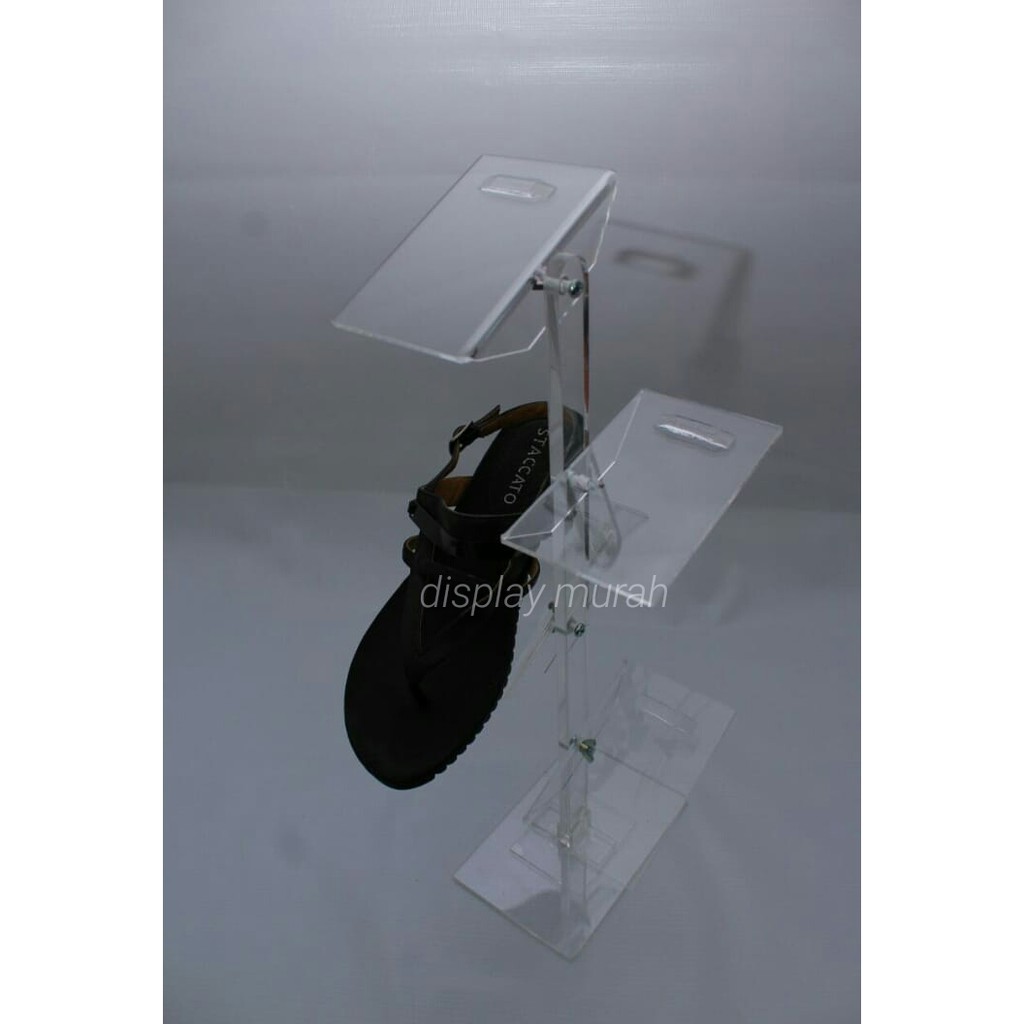 Display Sepatu 4 susun akrilik sudah plus bubble wrap 1M Stand Pajangan Sepatu Sandal -BH