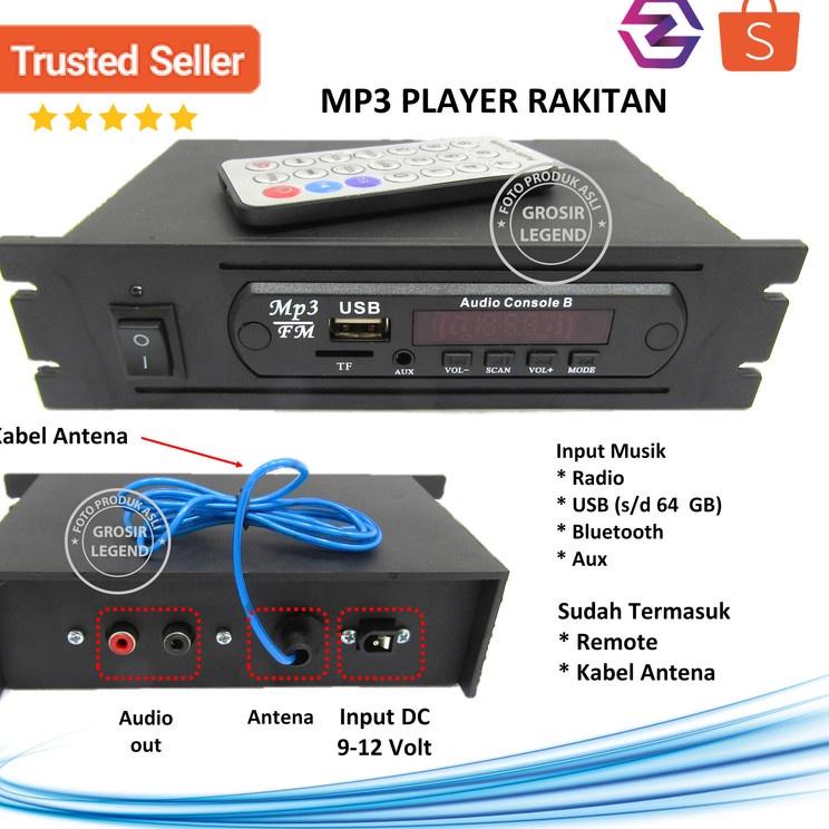 Terbaik.. Rakitan USB MP3 FM player amplifier bluetooth